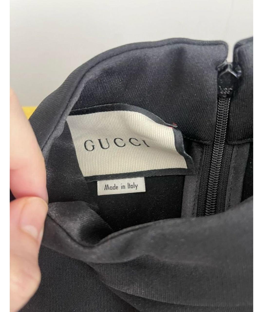 GUCCI Черное вискозное коктейльное платье, фото 3