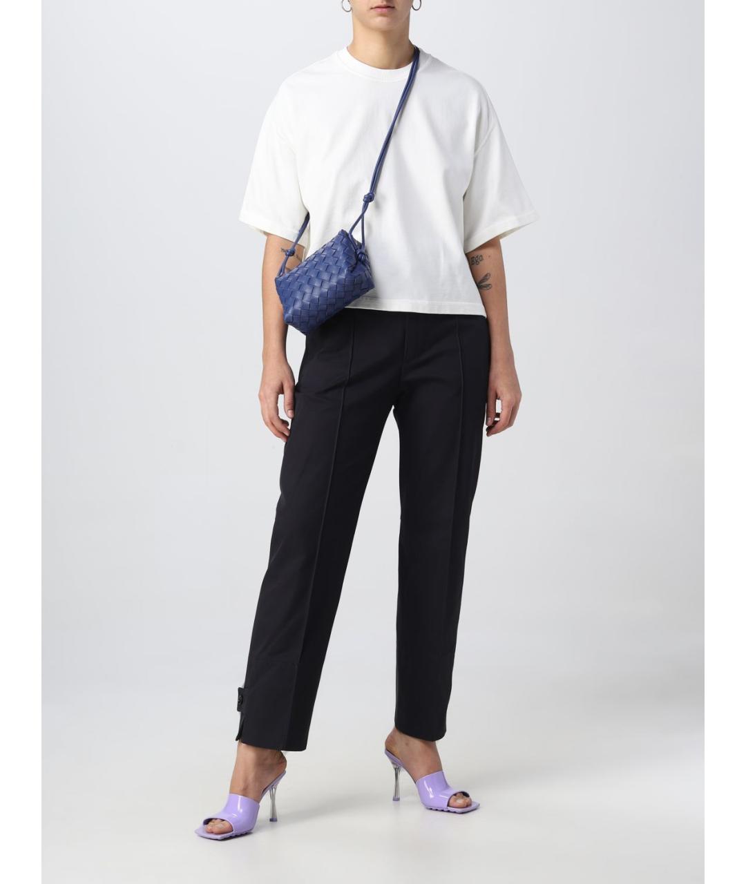 BOTTEGA VENETA Синие хлопковые прямые брюки, фото 3