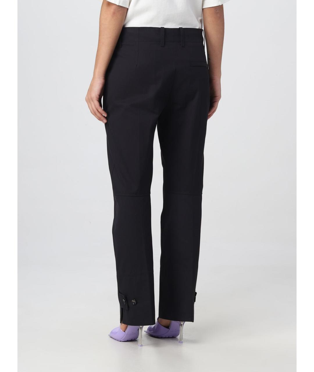 BOTTEGA VENETA Синие хлопковые прямые брюки, фото 4
