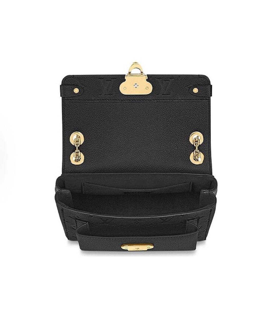 LOUIS VUITTON Черная кожаная сумка через плечо, фото 4