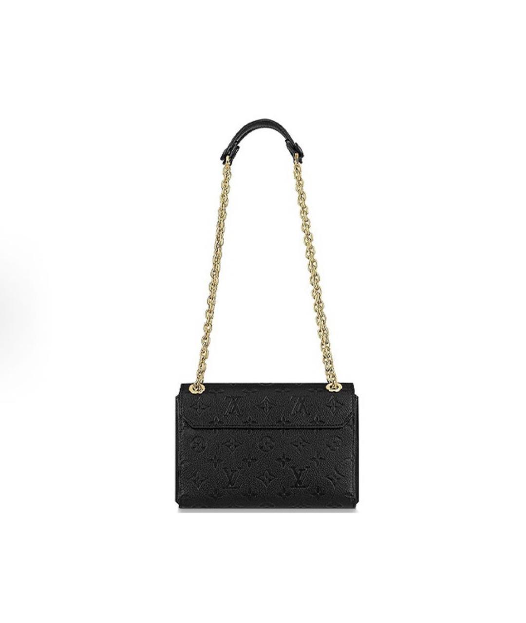 LOUIS VUITTON Черная кожаная сумка через плечо, фото 3