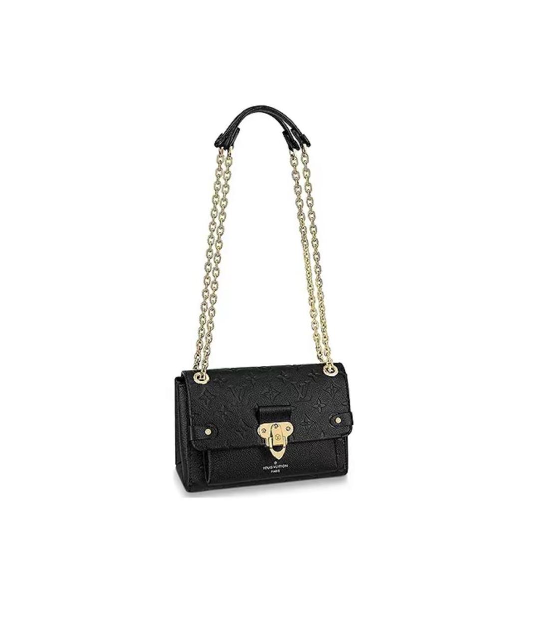 LOUIS VUITTON Черная кожаная сумка через плечо, фото 5