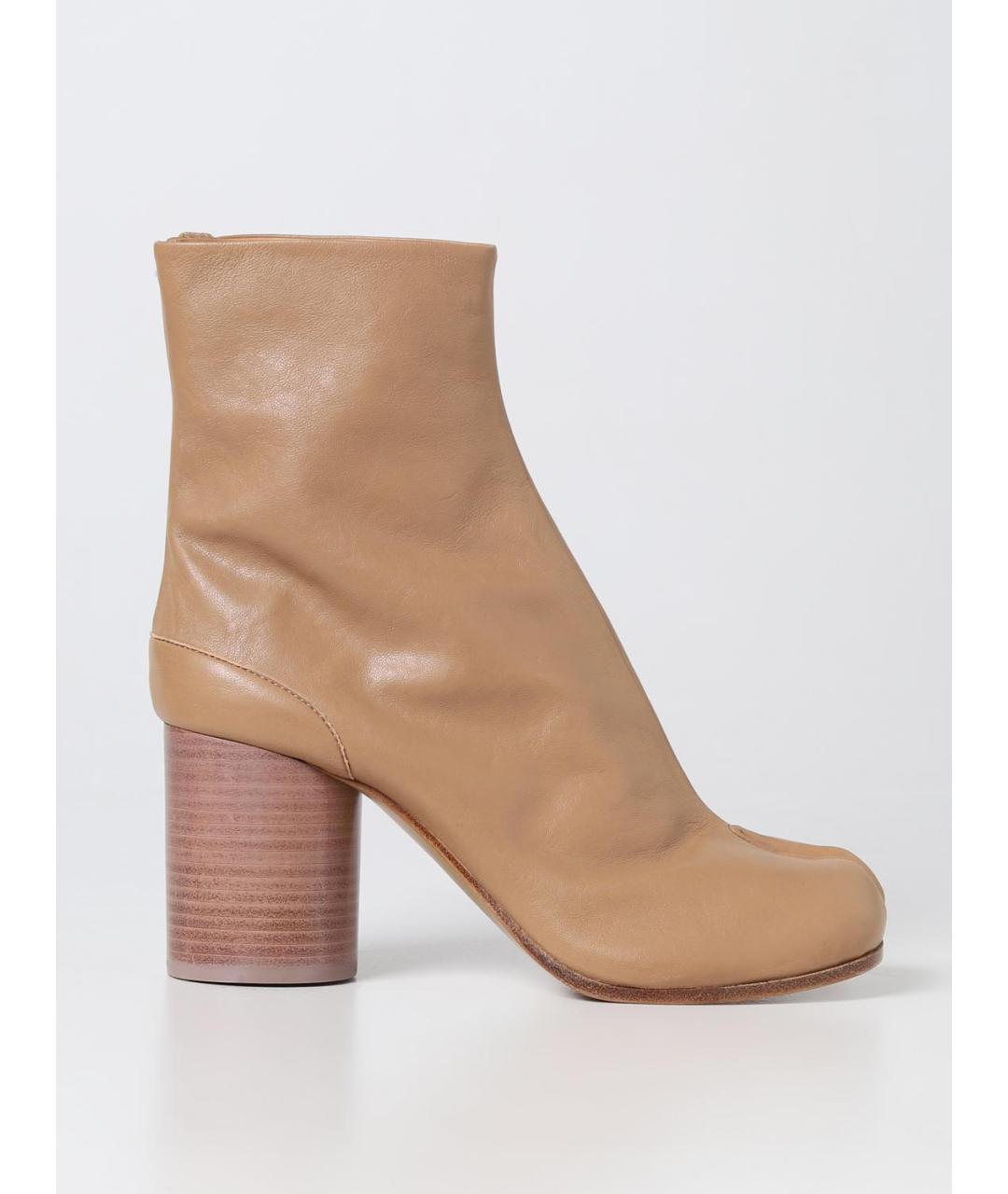 MAISON MARGIELA Бежевые кожаные ботильоны, фото 5