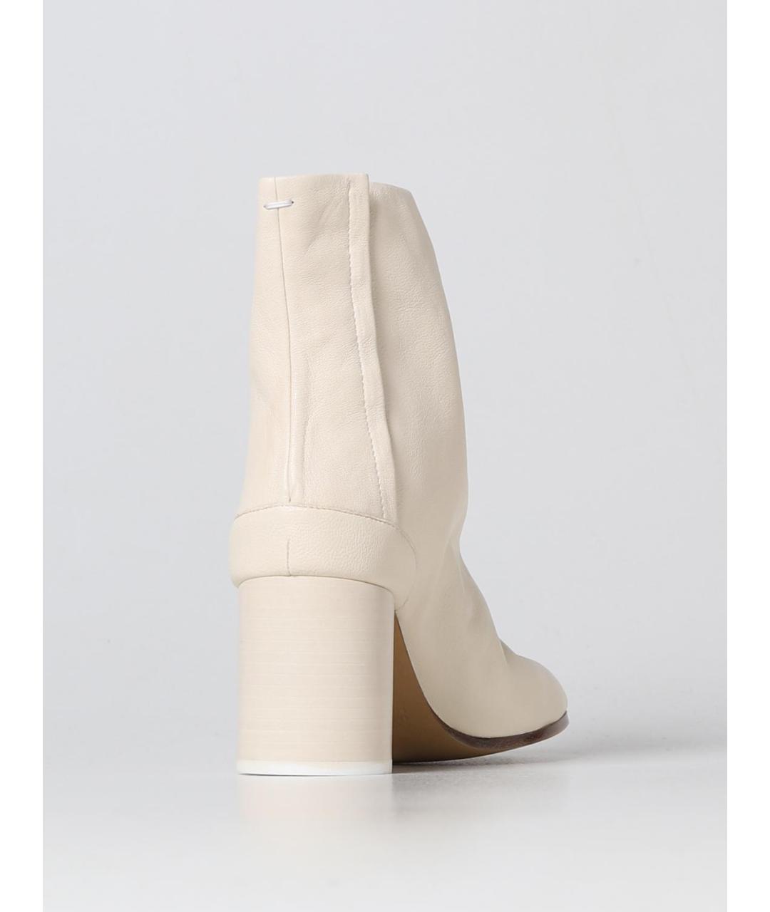MAISON MARGIELA Бежевые кожаные ботильоны, фото 3