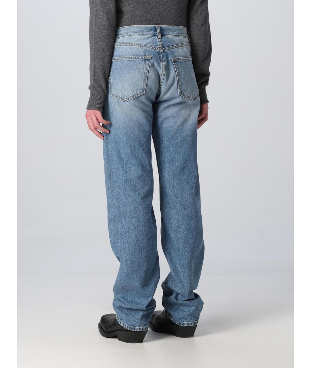 MAISON MARGIELA Голубые хлопковые прямые джинсы, фото 4