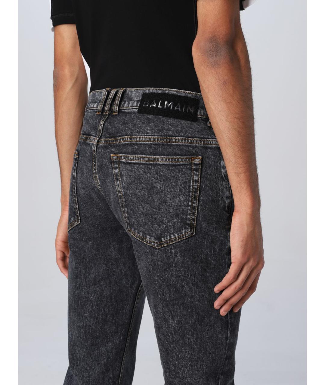 BALMAIN Серые хлопко-эластановые прямые джинсы, фото 6