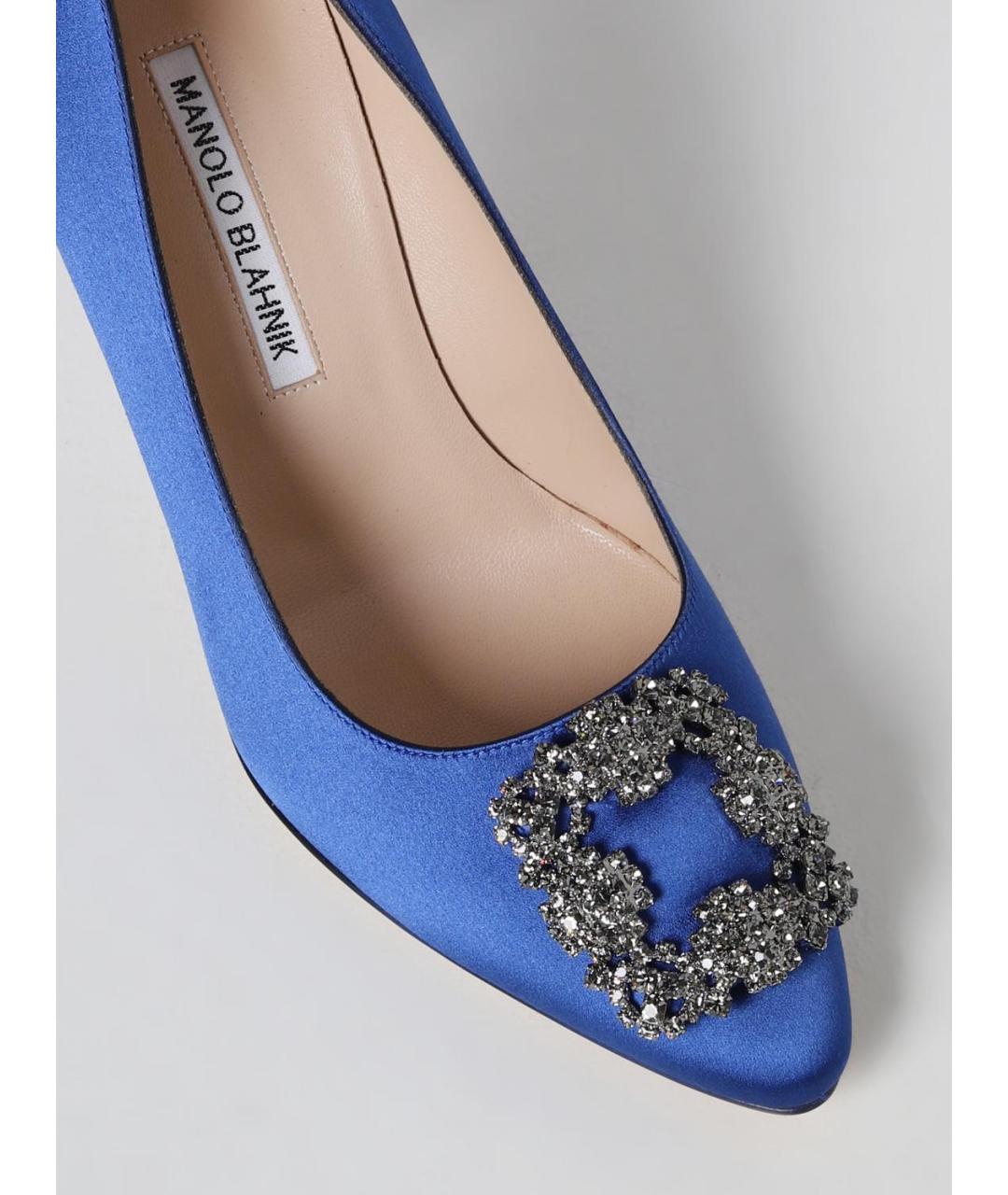 MANOLO BLAHNIK Синие текстильные туфли, фото 4