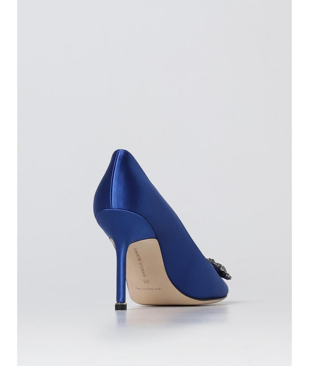 MANOLO BLAHNIK Синие текстильные туфли, фото 3