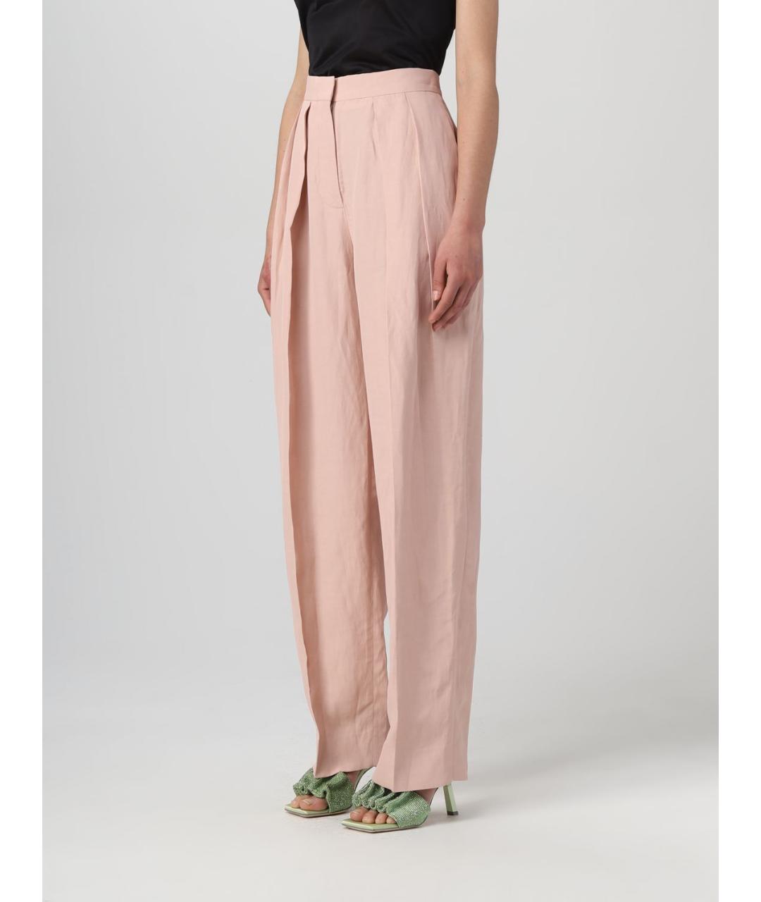 STELLA MCCARTNEY Розовые вискозные прямые брюки, фото 4