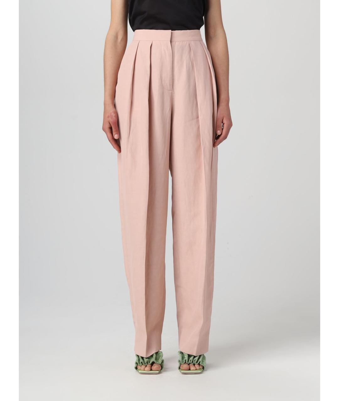 STELLA MCCARTNEY Розовые вискозные прямые брюки, фото 2