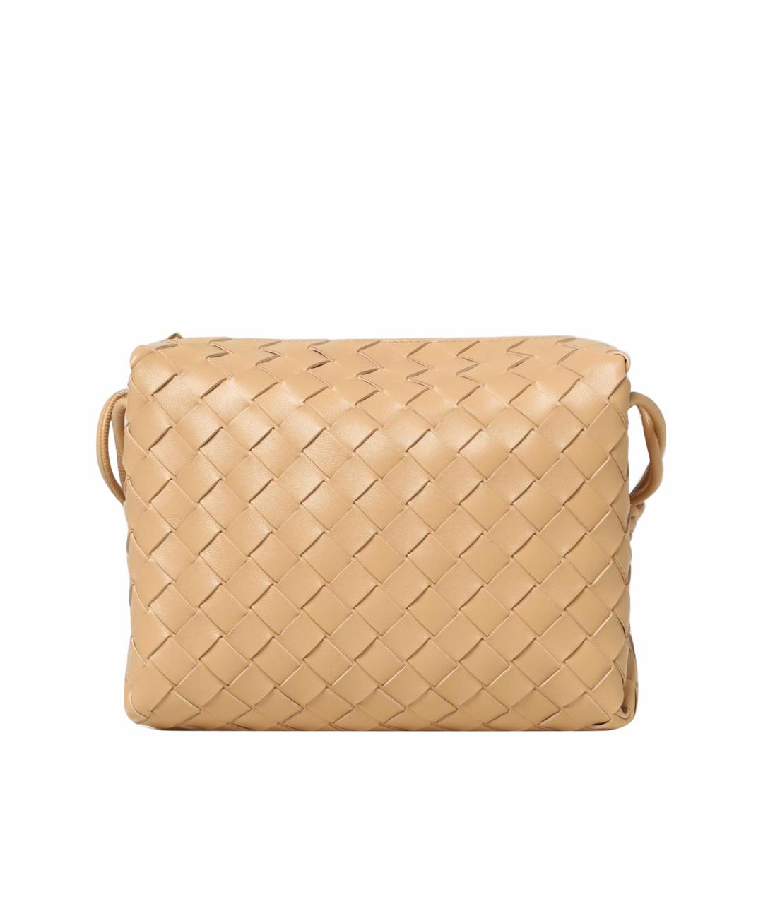 BOTTEGA VENETA Бежевая кожаная сумка через плечо, фото 1