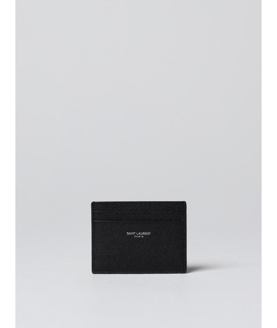 SAINT LAURENT Черный кожаный кардхолдер, фото 3