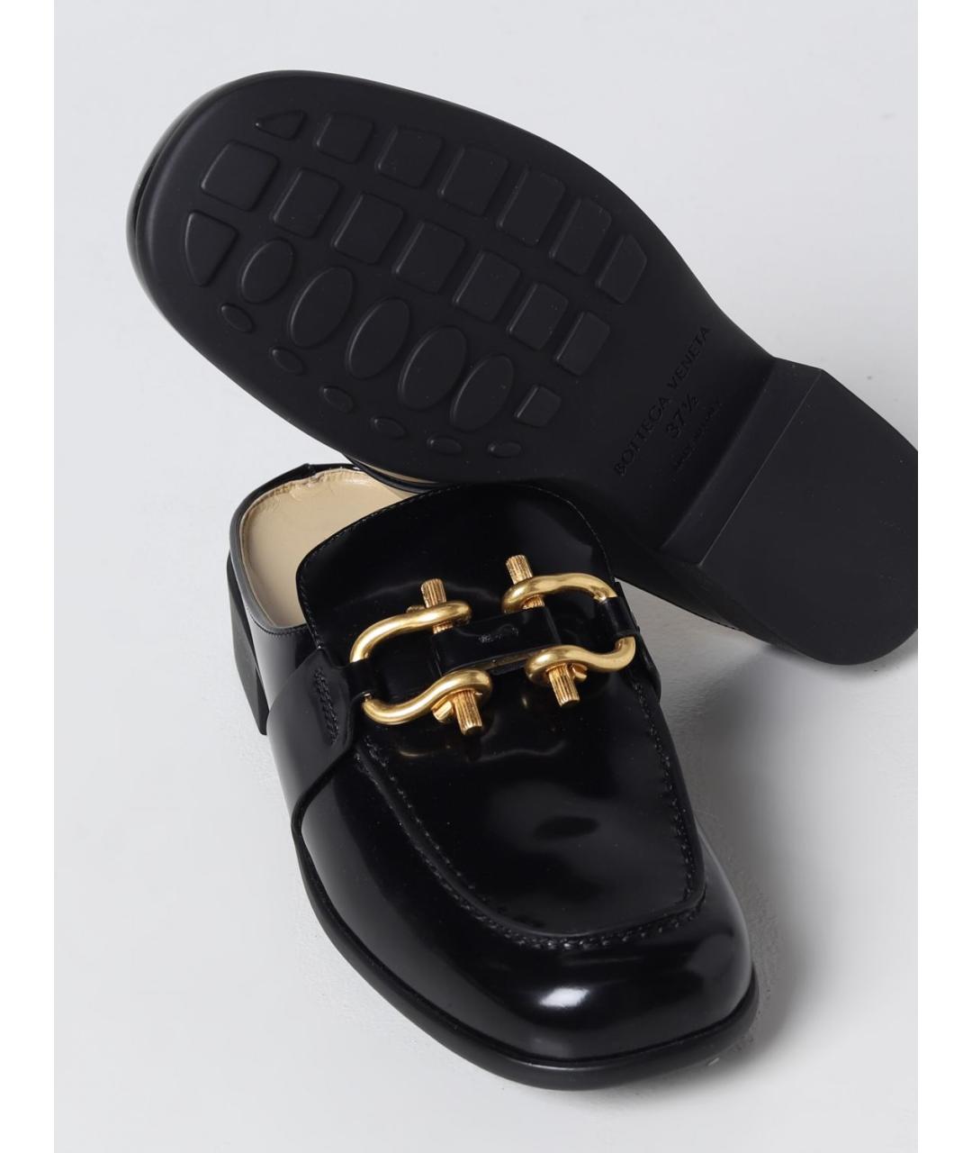 BOTTEGA VENETA Черные сабо из лакированной кожи, фото 4