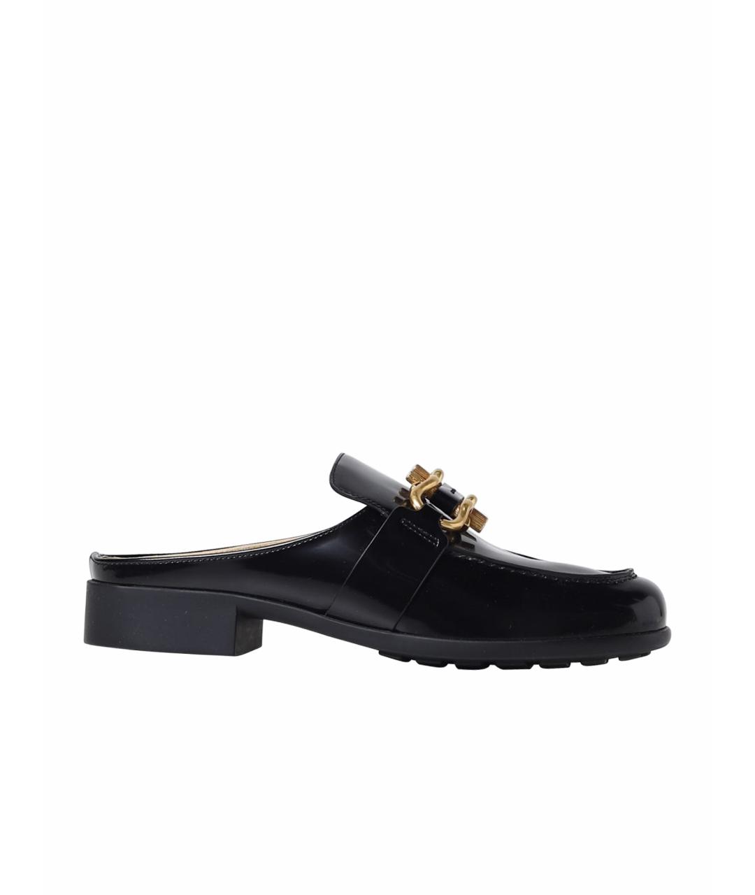 BOTTEGA VENETA Черные сабо из лакированной кожи, фото 1