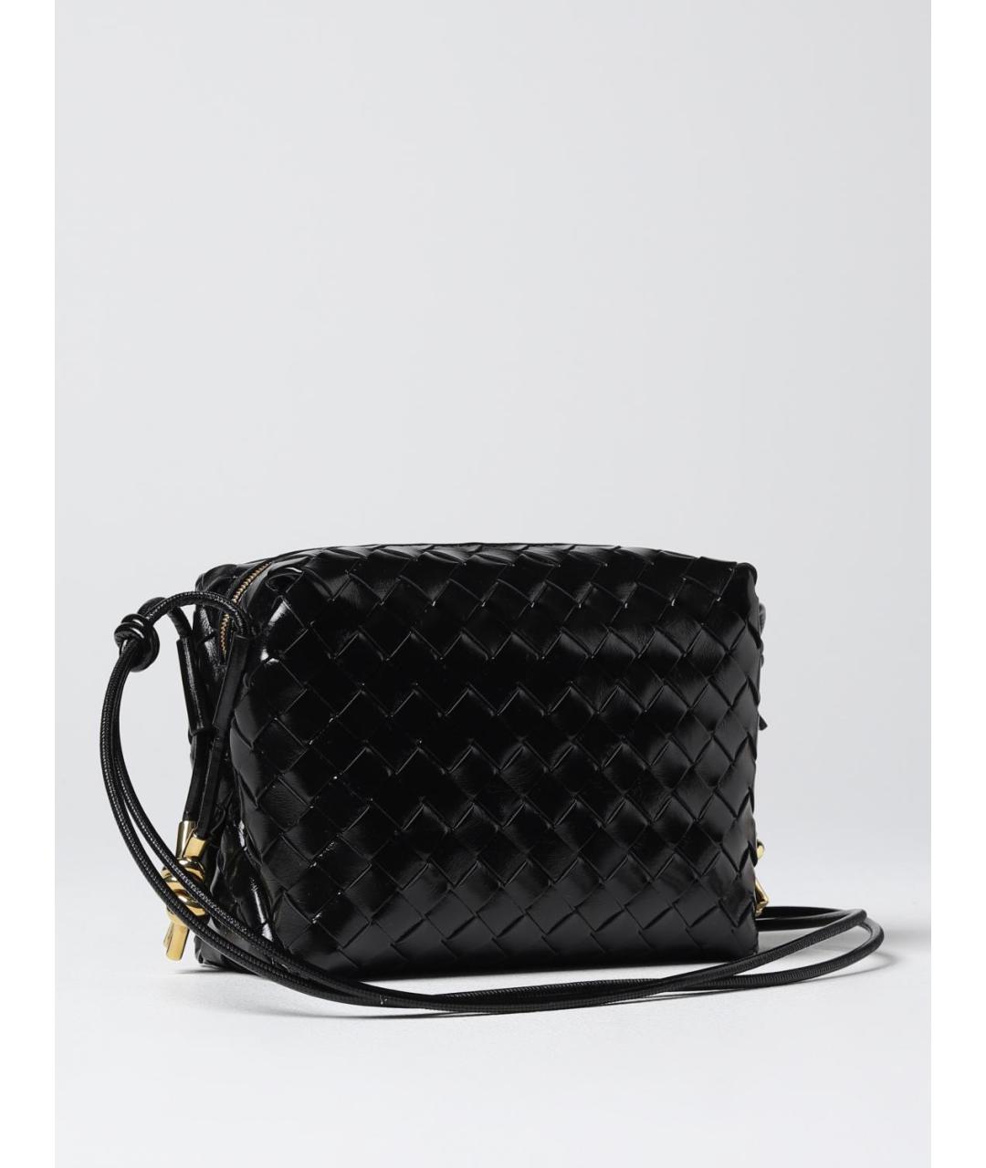 BOTTEGA VENETA Черная кожаная сумка через плечо, фото 3