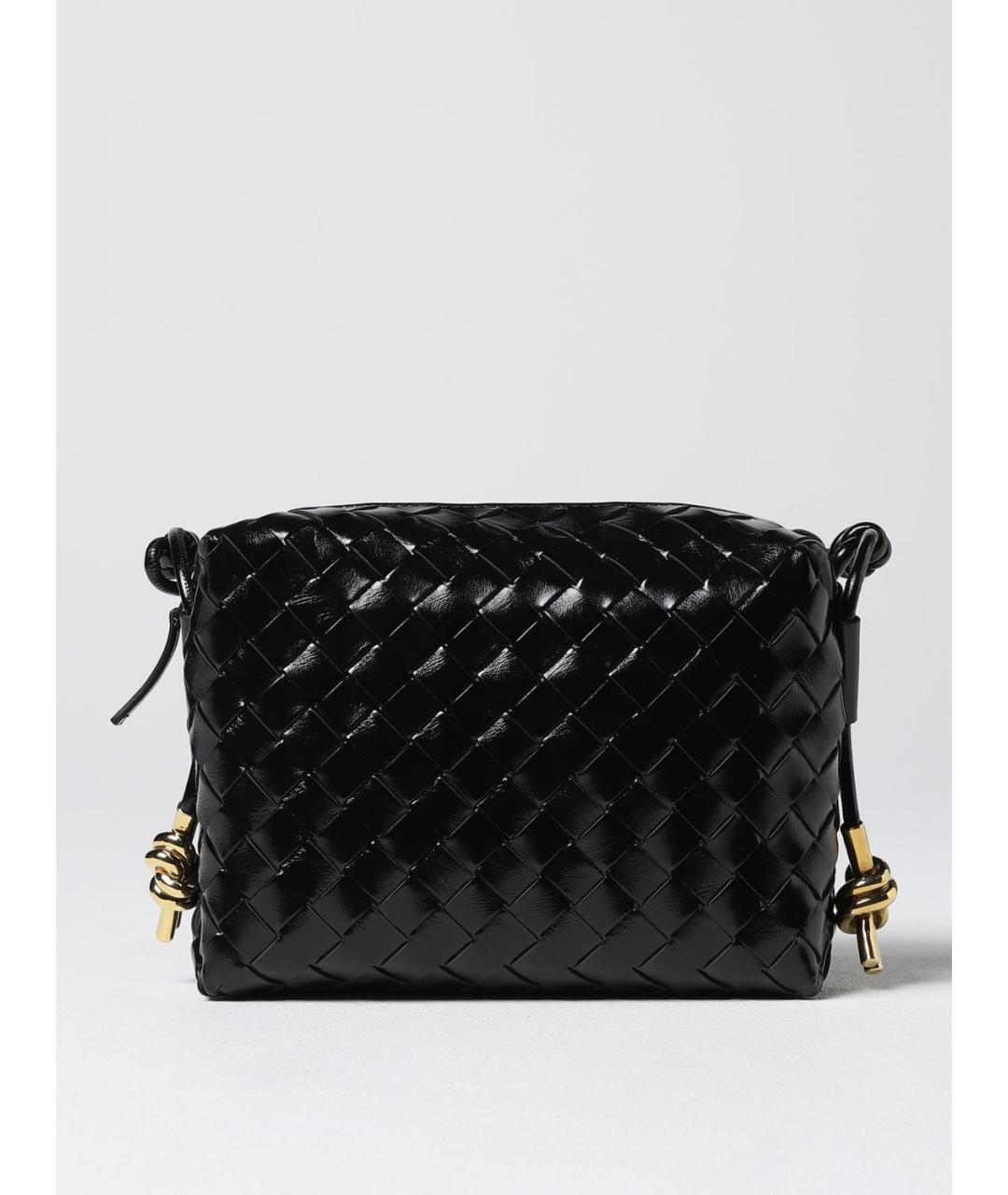 BOTTEGA VENETA Черная кожаная сумка через плечо, фото 6