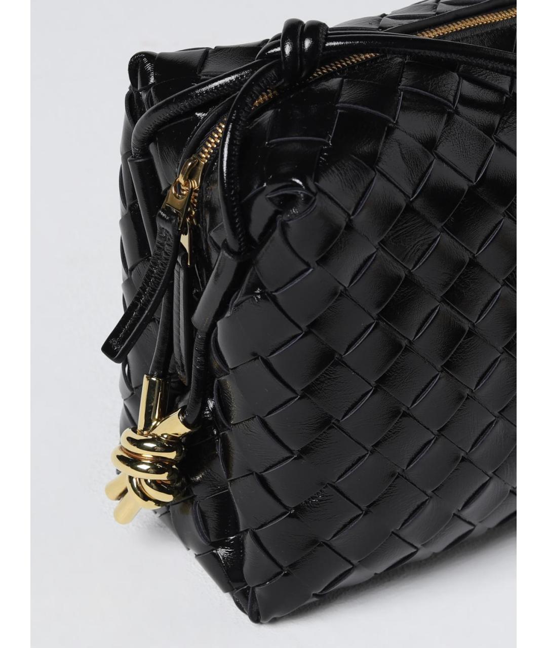 BOTTEGA VENETA Черная кожаная сумка через плечо, фото 4