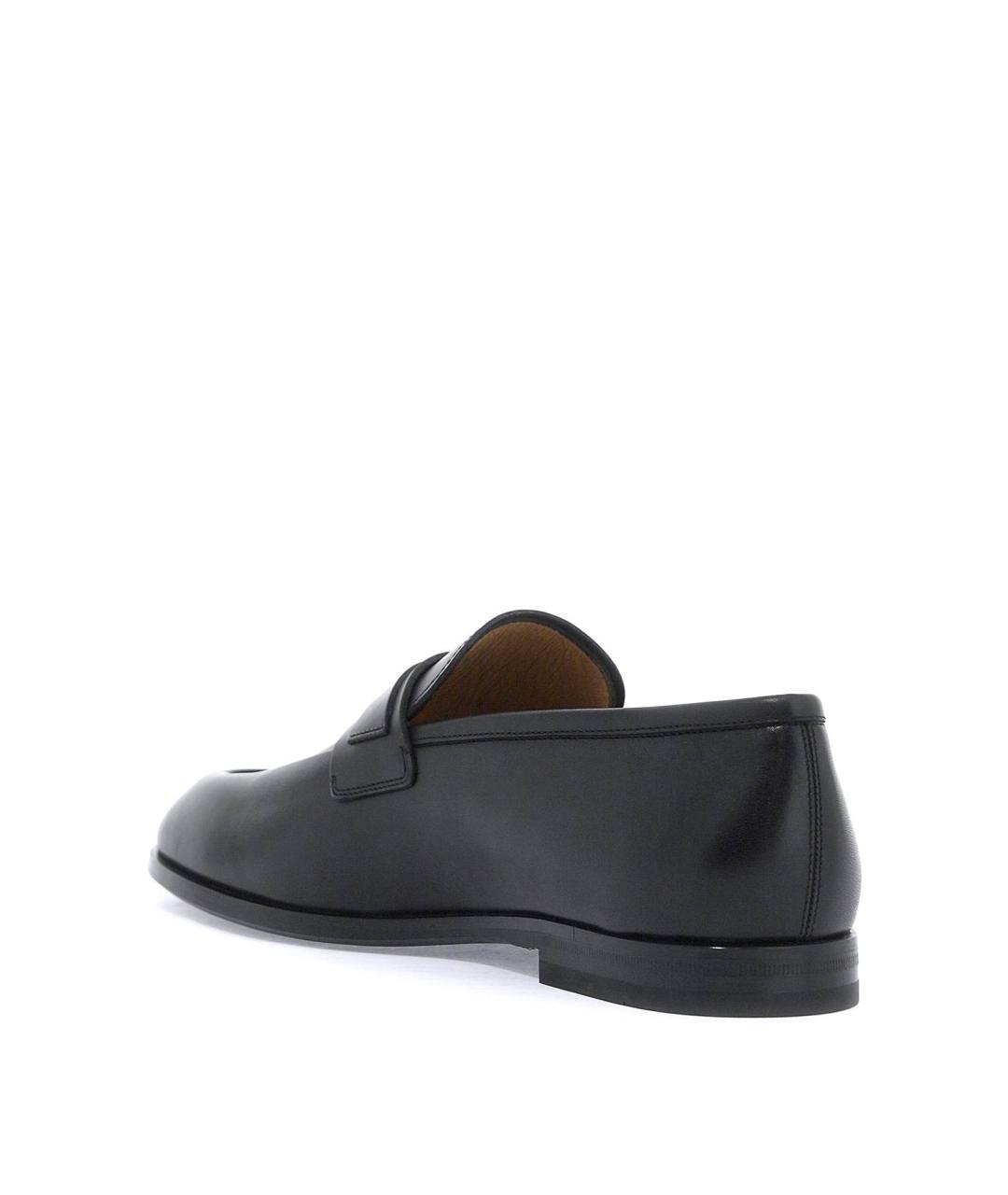FERRAGAMO Черные кожаные лоферы, фото 3
