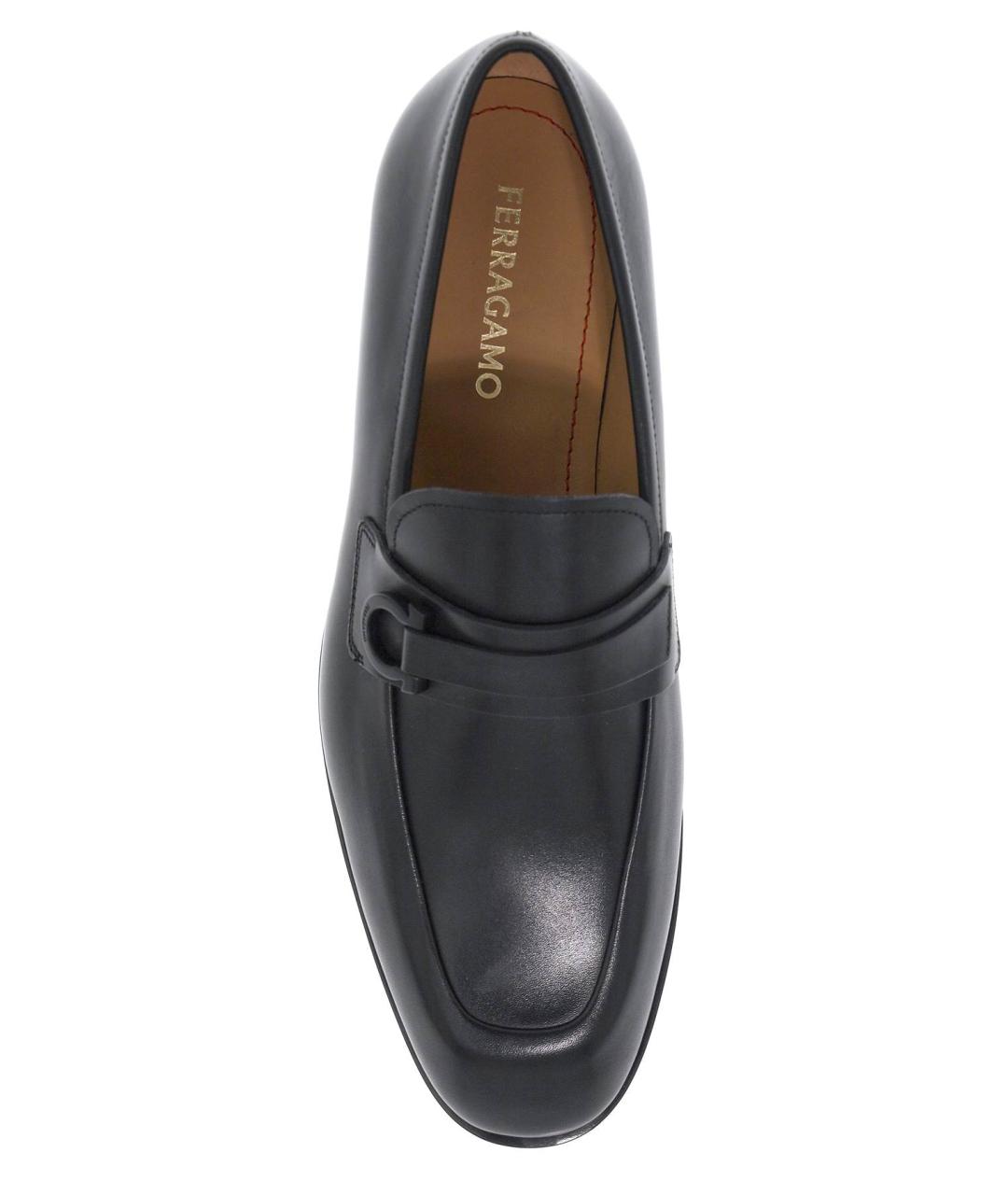 FERRAGAMO Черные кожаные лоферы, фото 2