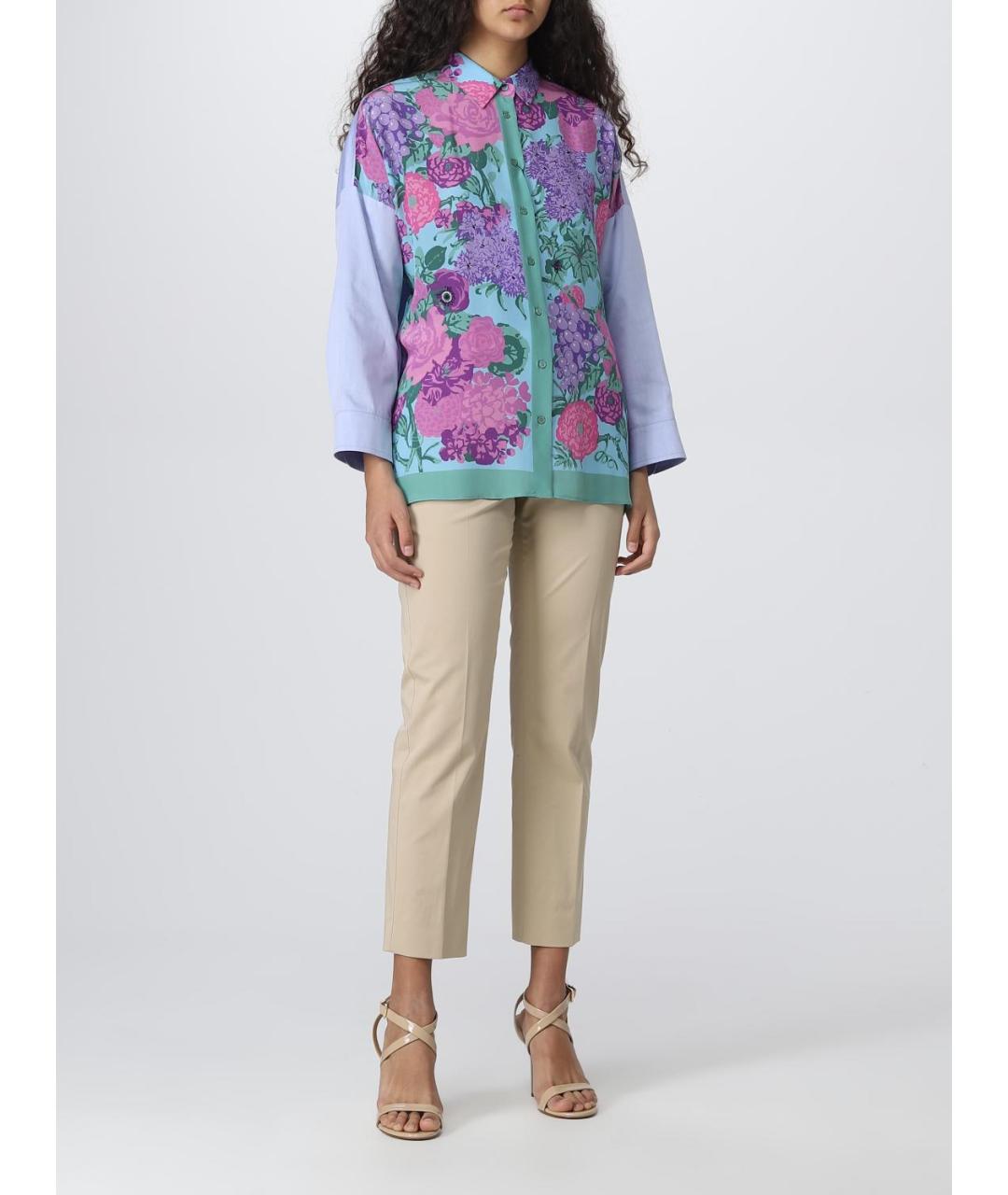 WEEKEND MAX MARA Бежевые хлопко-эластановые прямые брюки, фото 3