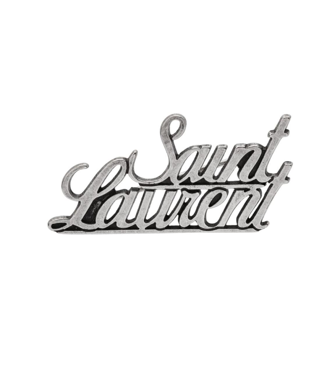 SAINT LAURENT Серебряная металлическая булавка / брошь, фото 1