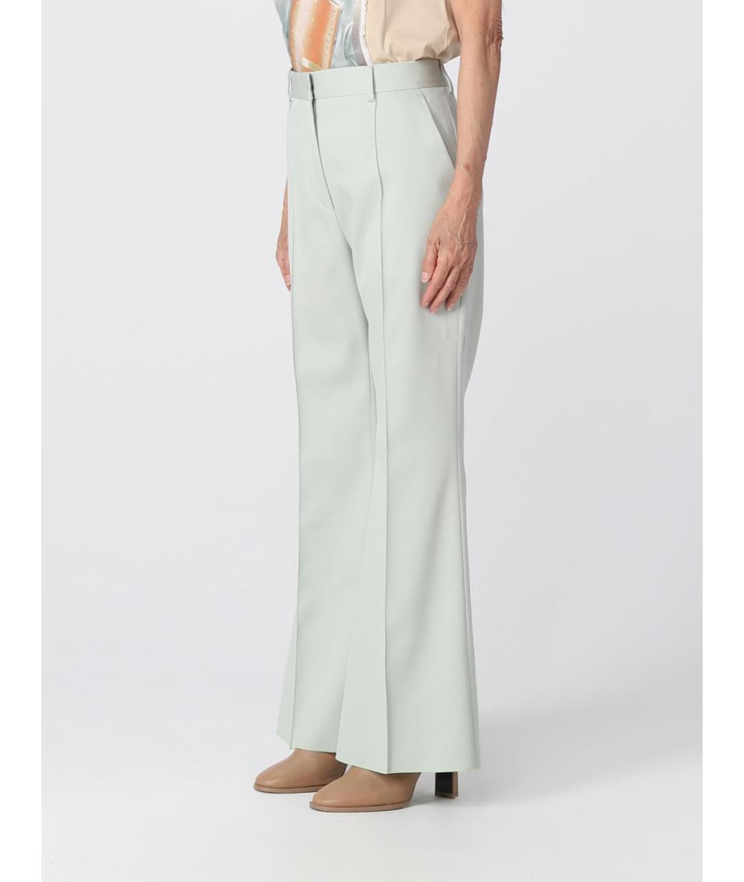LANVIN Зеленые прямые брюки, фото 4