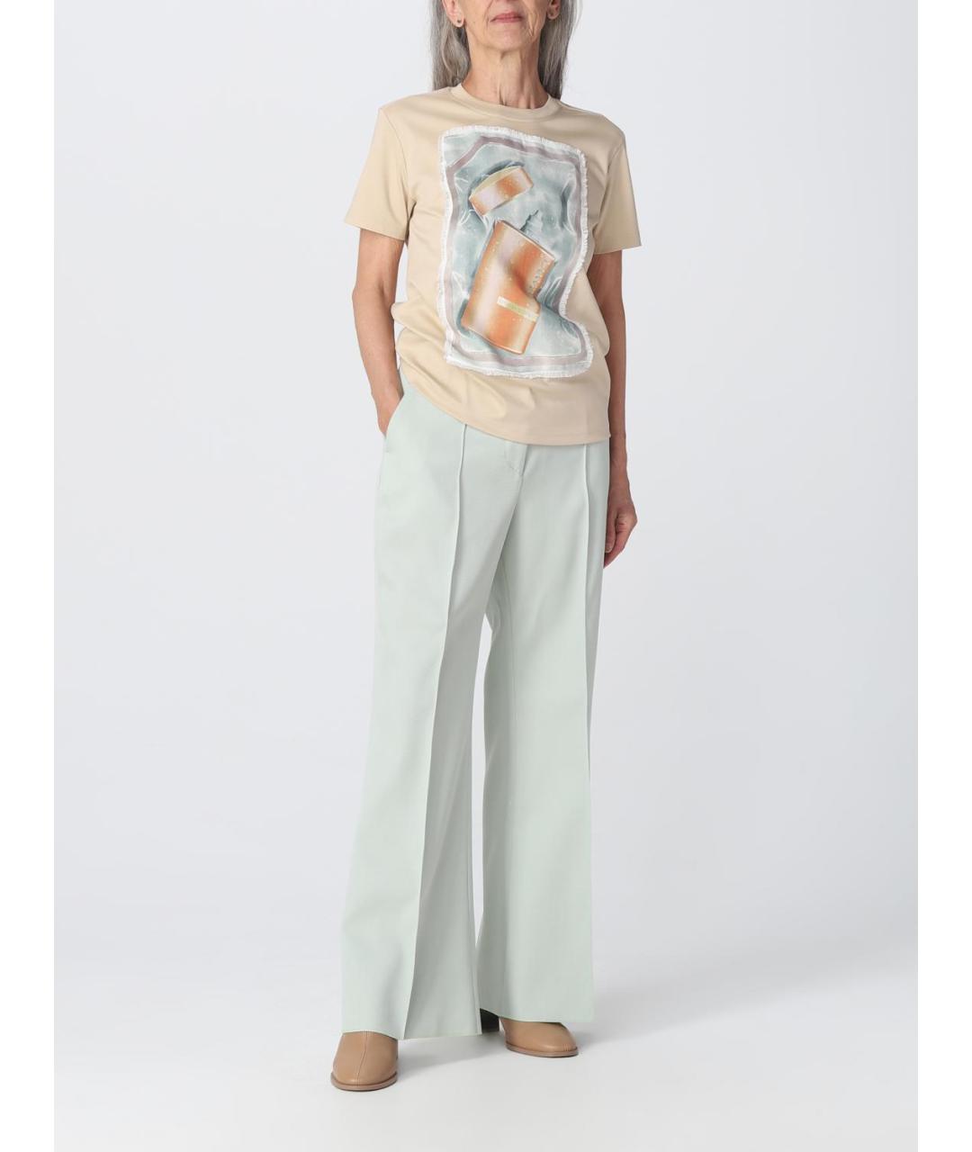 LANVIN Зеленые прямые брюки, фото 3