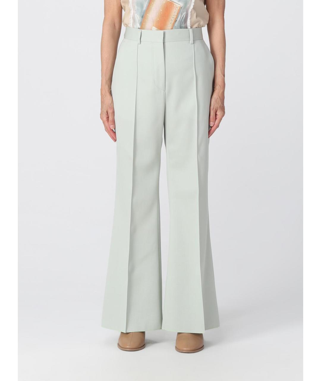 LANVIN Зеленые прямые брюки, фото 2
