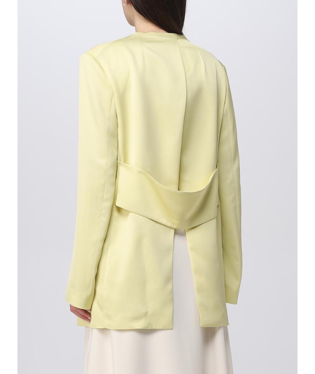 JIL SANDER Желтый вискозный жакет/пиджак, фото 4