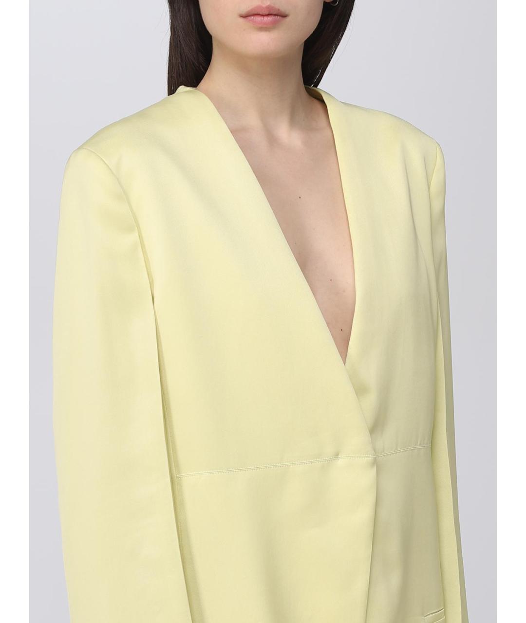 JIL SANDER Желтый вискозный жакет/пиджак, фото 6