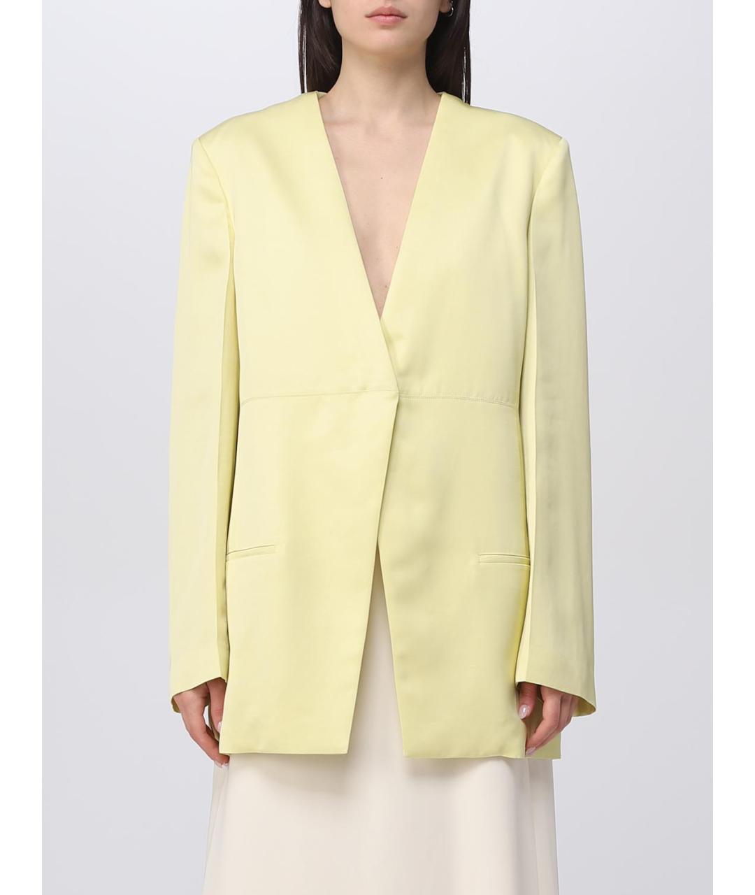 JIL SANDER Желтый вискозный жакет/пиджак, фото 2