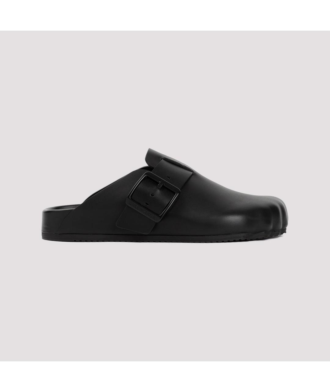BALENCIAGA Черные кожаные сабо, фото 2