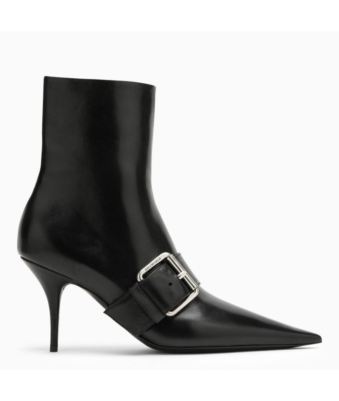 BALENCIAGA Черные кожаные ботильоны, фото 6