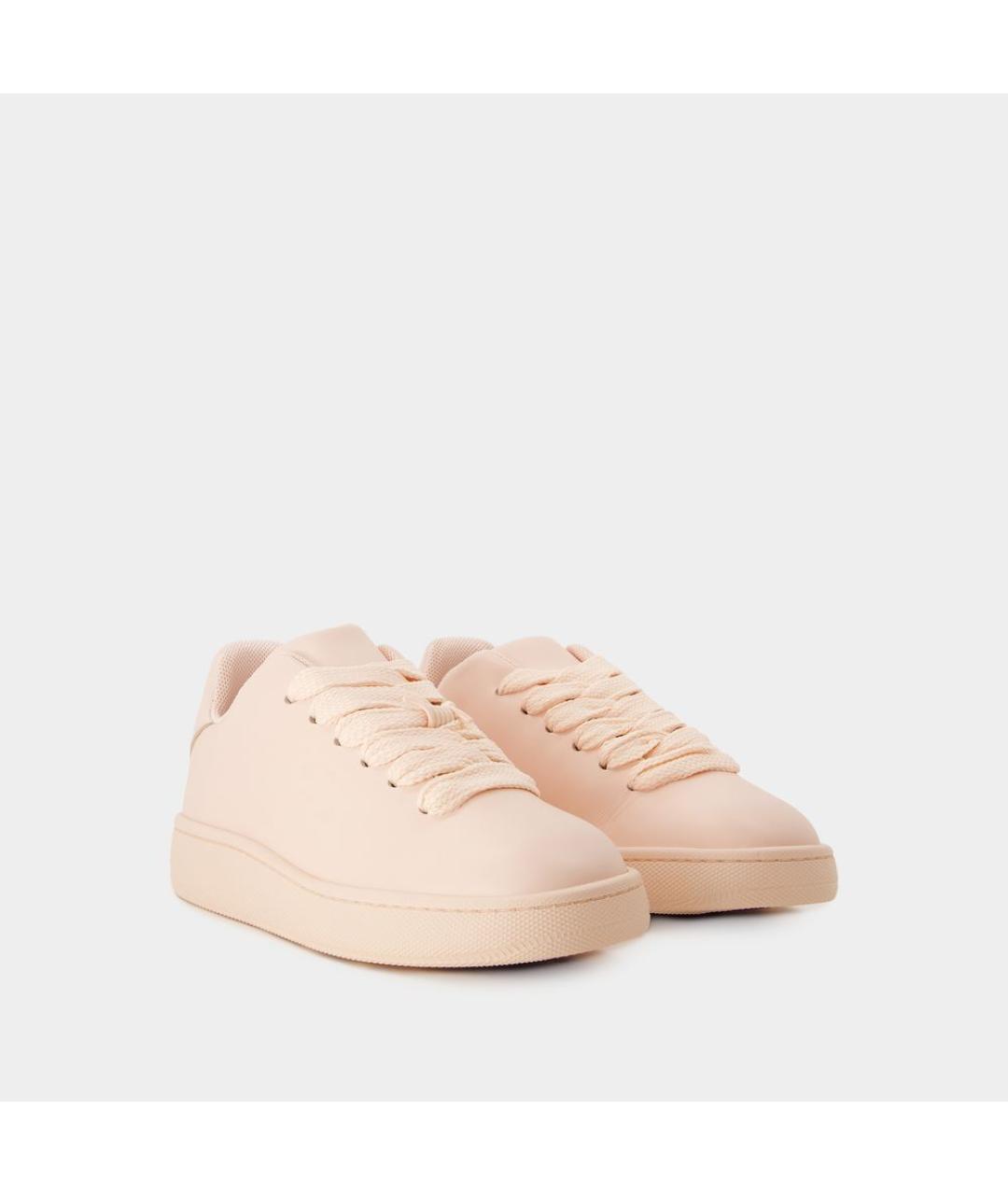 BURBERRY Розовые кожаные кеды, фото 2