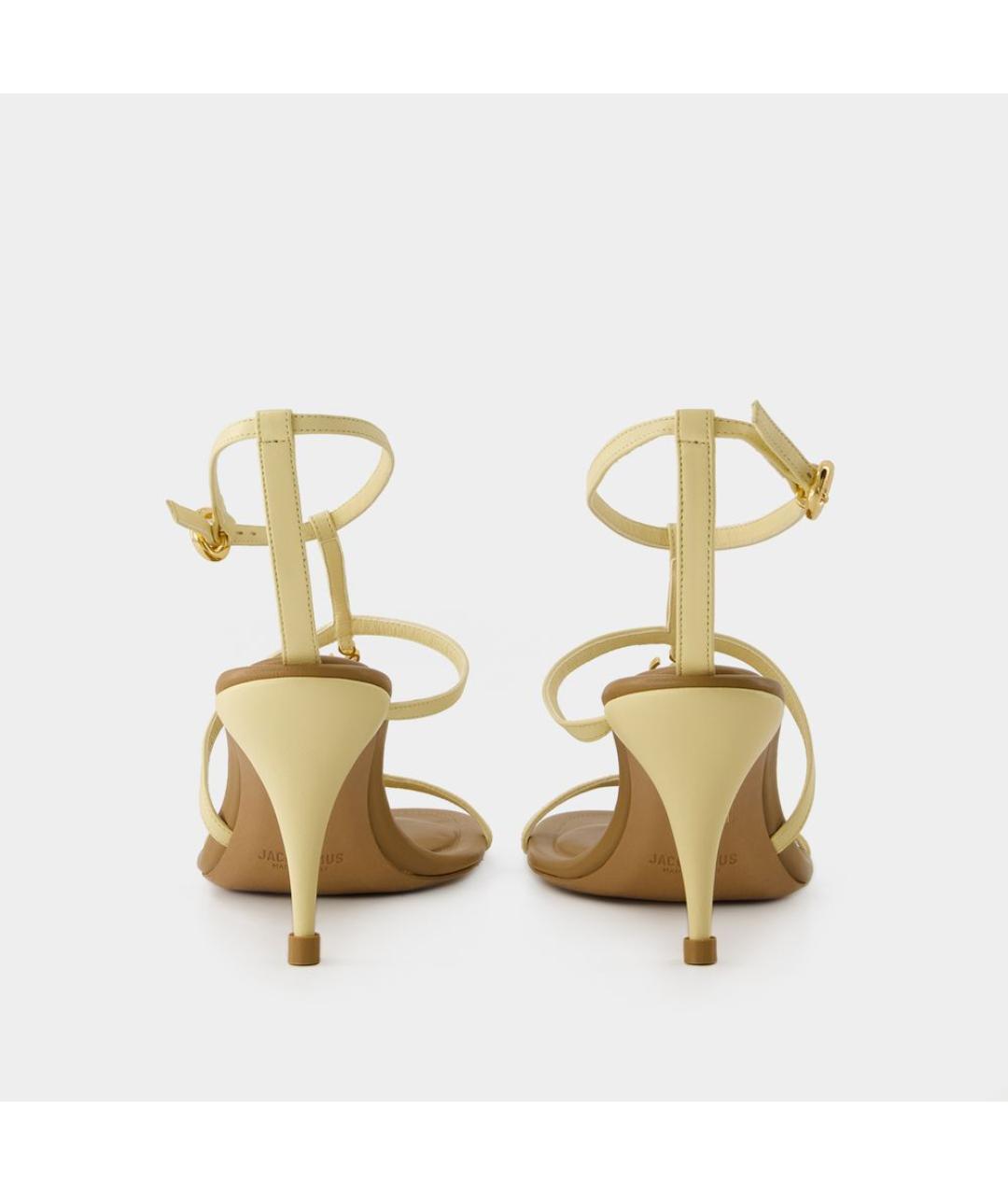JACQUEMUS Бежевые кожаные босоножки, фото 3