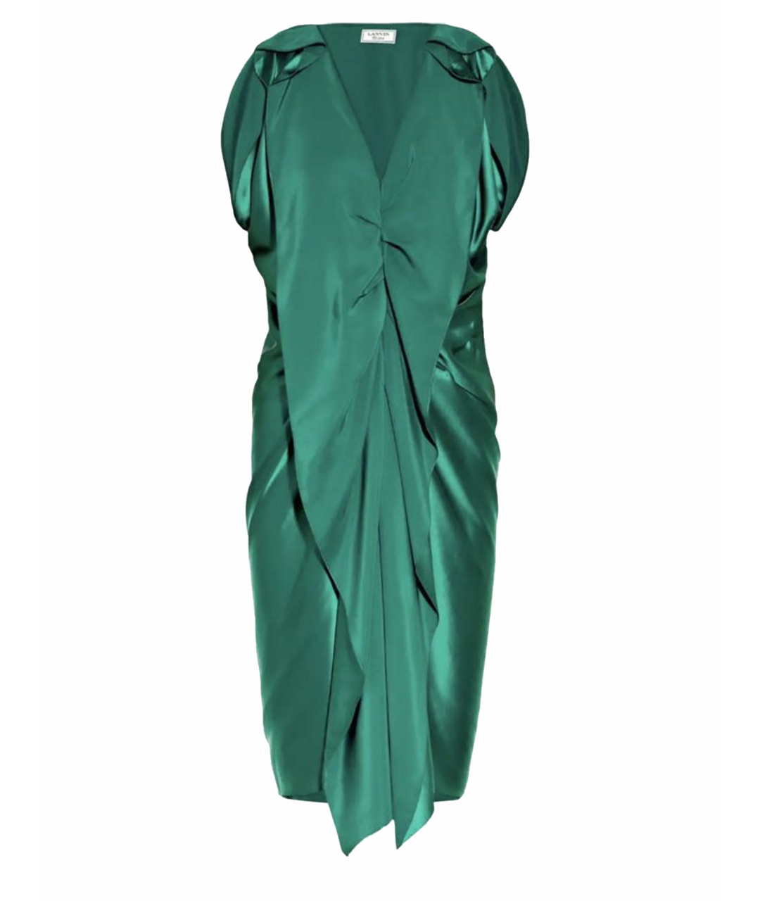 LANVIN Бирюзовое шелковое коктейльное платье, фото 1