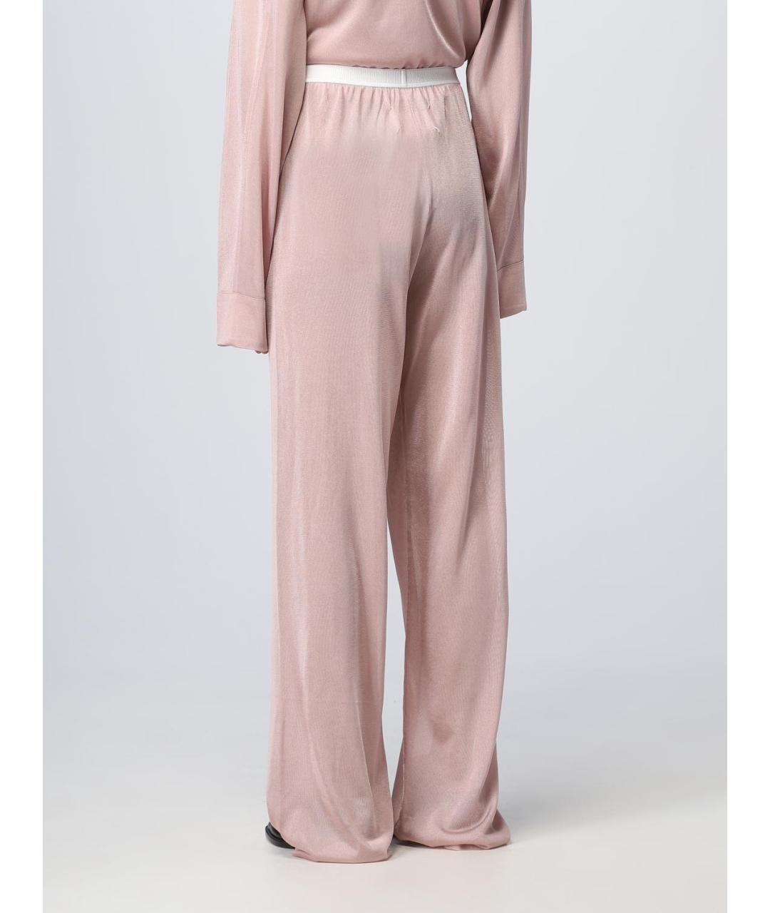 MAISON MARGIELA Розовые вискозные прямые брюки, фото 4