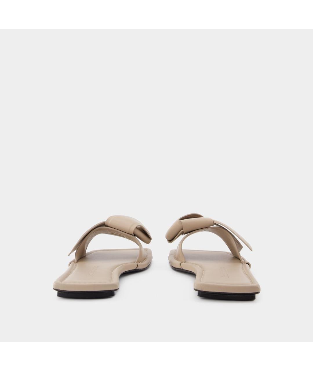 ACNE STUDIOS Бежевые кожаные шлепанцы, фото 3