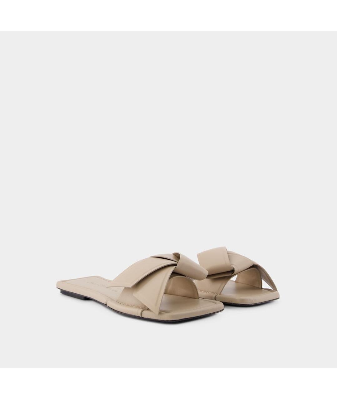 ACNE STUDIOS Бежевые кожаные шлепанцы, фото 2