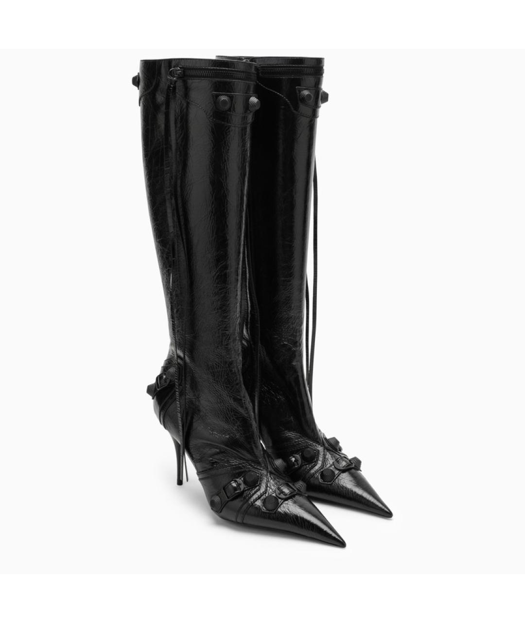 BALENCIAGA Черные кожаные сапоги, фото 2