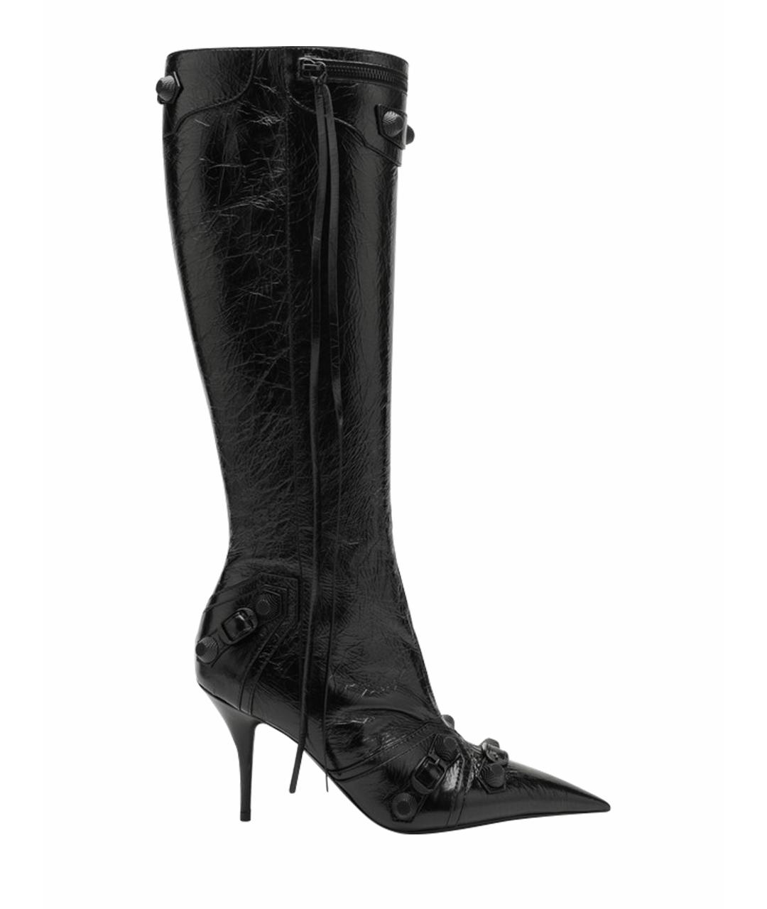 BALENCIAGA Черные кожаные сапоги, фото 1