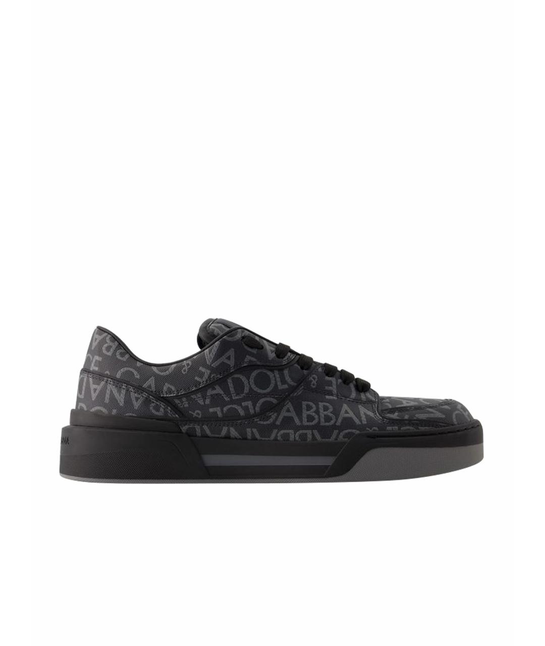 DOLCE&GABBANA Черные текстильные низкие кроссовки / кеды, фото 1