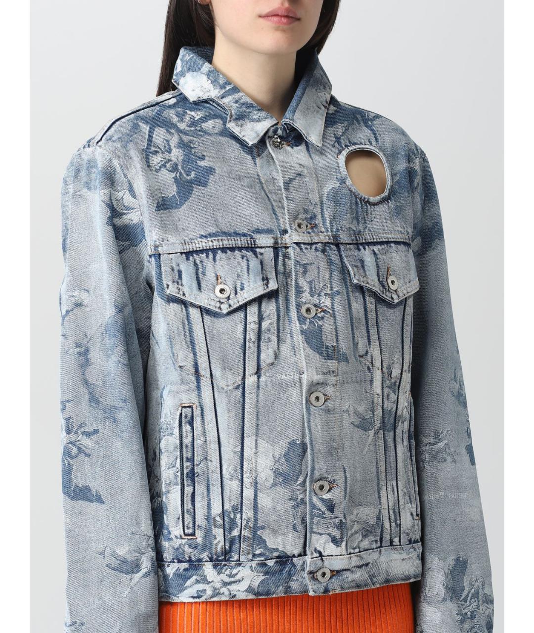 OFF-WHITE Голубая хлопковая куртка, фото 6