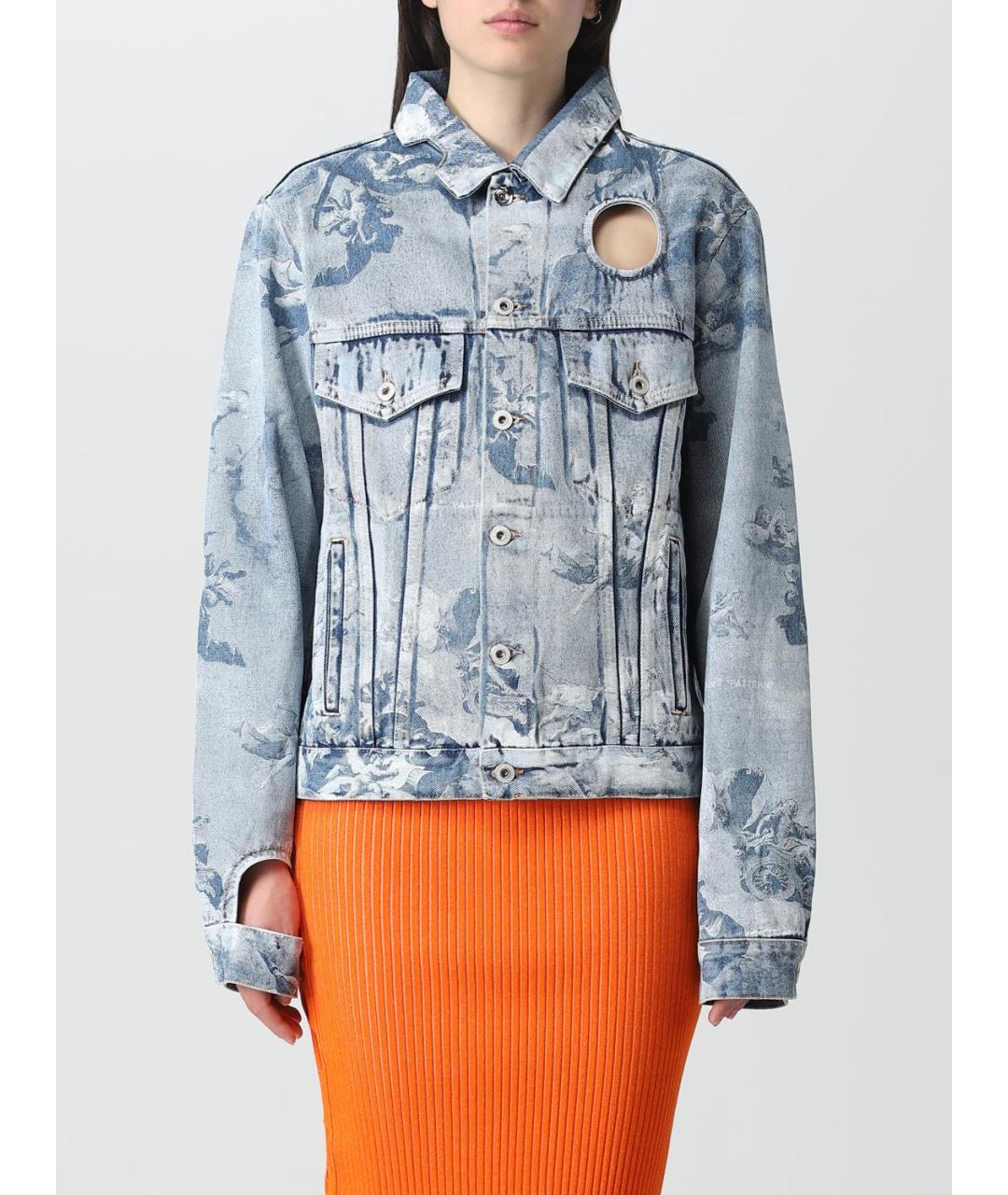 OFF-WHITE Голубая хлопковая куртка, фото 2