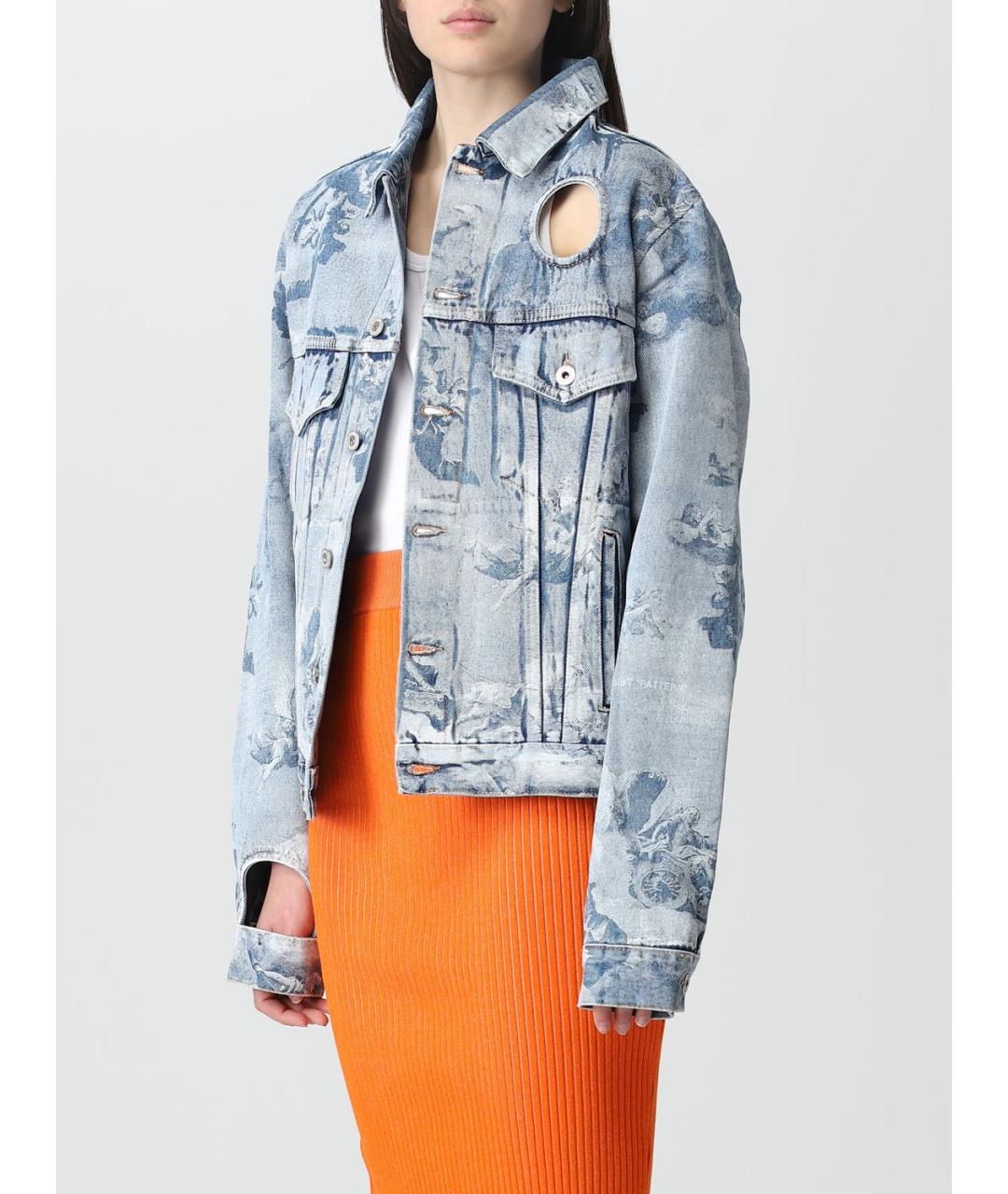 OFF-WHITE Голубая хлопковая куртка, фото 5