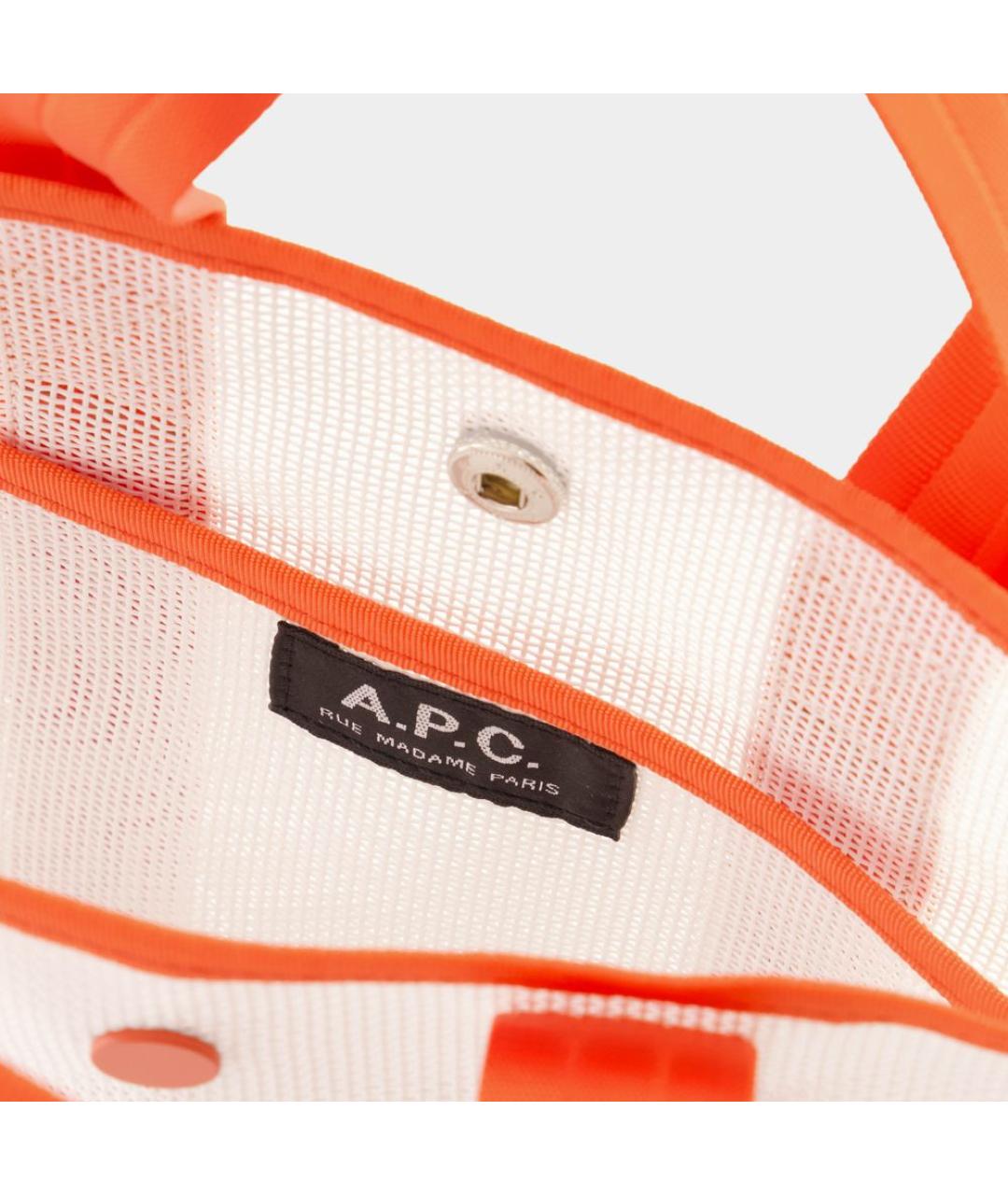 A.P.C. Оранжевая синтетическая сумка тоут, фото 4