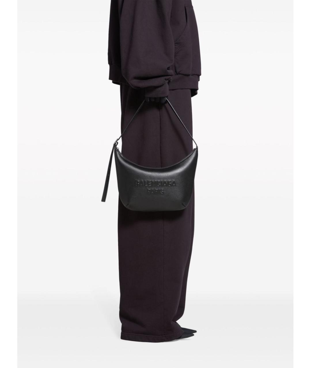 BALENCIAGA Черная кожаная сумка через плечо, фото 2