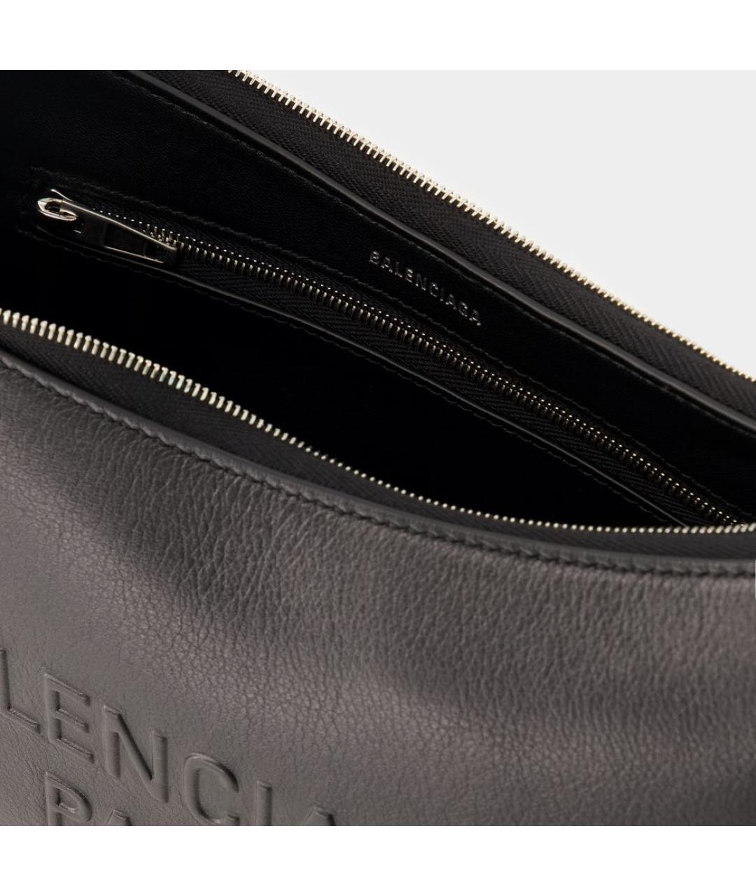 BALENCIAGA Черная кожаная сумка через плечо, фото 4