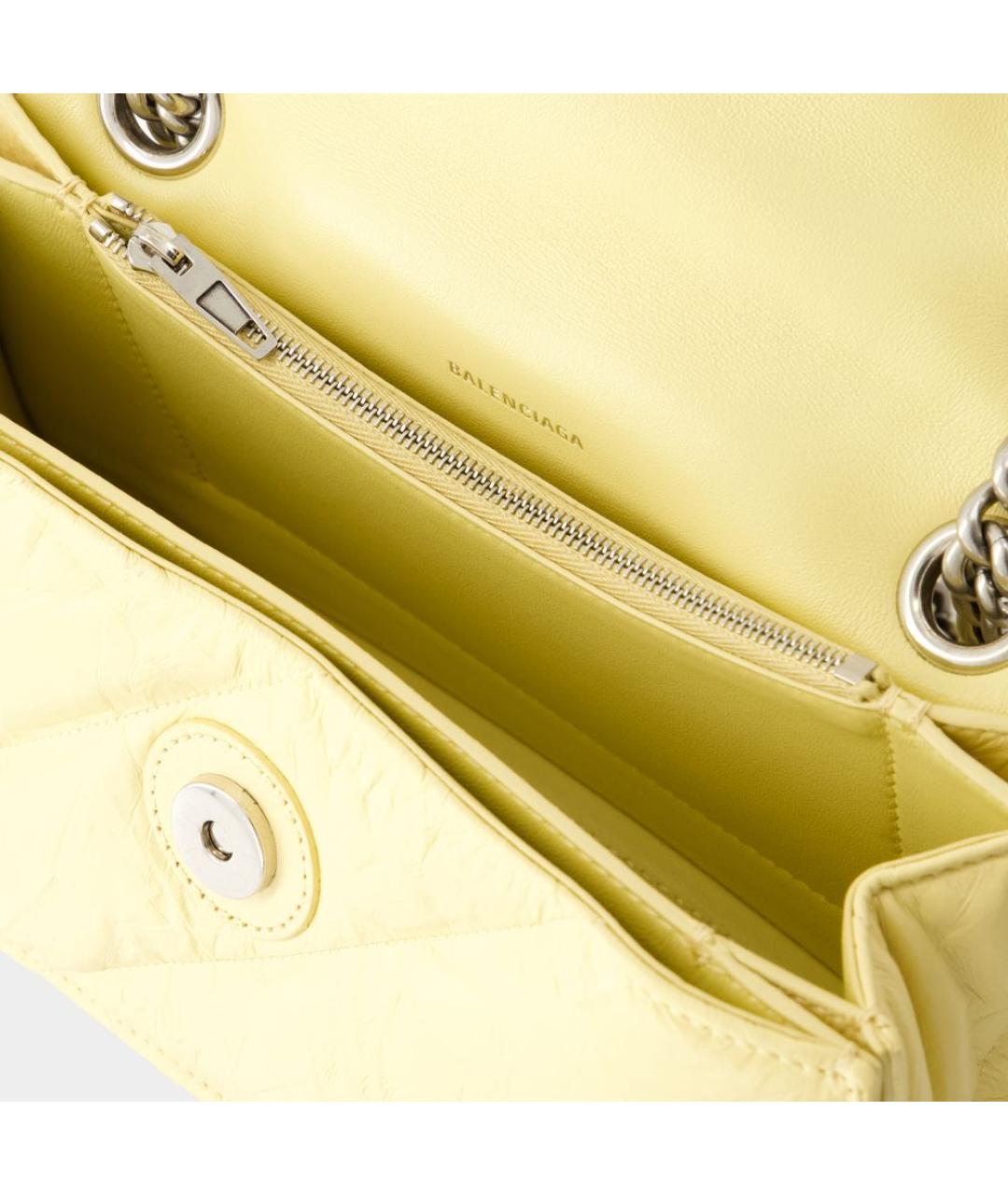 BALENCIAGA Желтая кожаная сумка через плечо, фото 4