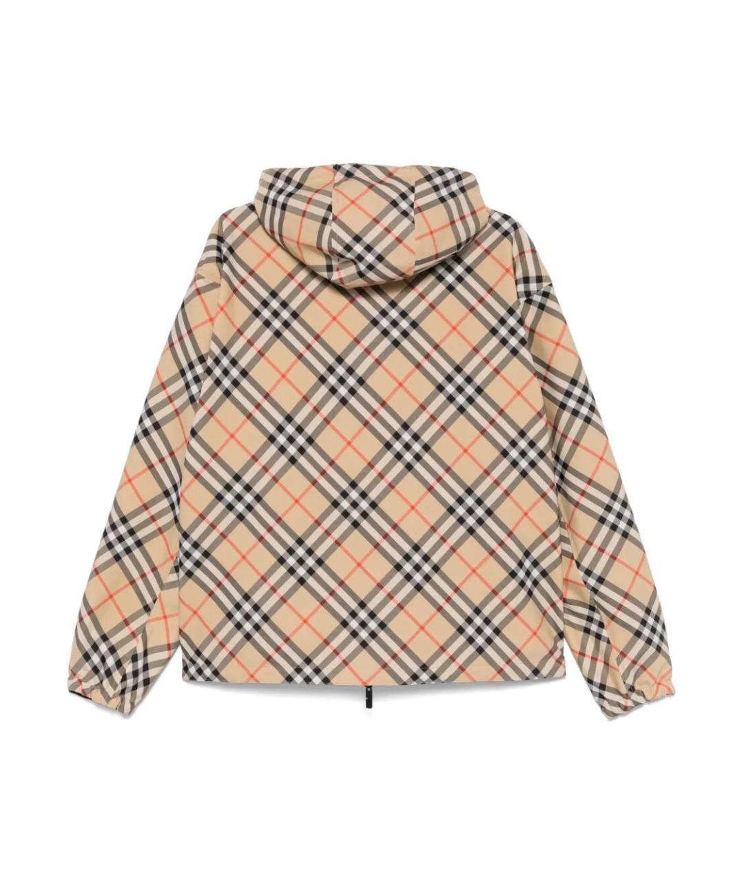 BURBERRY Бежевая полиамидовая куртка, фото 2